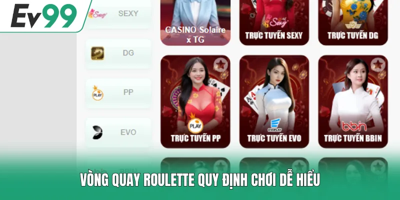 Casino EV99 3 Vòng quay Roulette quy định chơi dễ hiểu